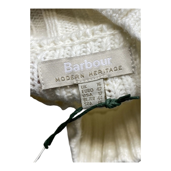 Barbour Womens Sweater Cloud White Size 12 Serena High Neck Jumper Pullover - Picture 9 of 16